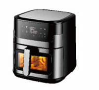 Friteuse à air numérique à double cuve avec grand écran couleur et fenêtre de visualisation, capacités 2.5L, 5.0L, 6.0L, 8L, 9L, 10L, 11L, 12L