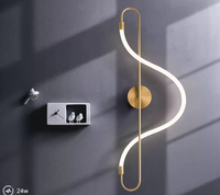 Applique murale LED nordique minimaliste moderne, corps en aluminium et gel de silice de luxe, blanc chaud, intensité réglable, éclairage de canapé, chambre à coucher, salon