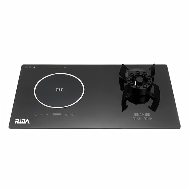 Touch Screen Hybrid Gas and Electric Hob Gas Cooktop Mix Induction Cooktop Combo with 2 Burners Built-in Gas Hob