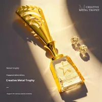 Trophée étoile en verre cristal, billard en métal, sur mesure, respectueux de l'environnement, poli, pour les établissements d'enseignement et les stars de cinéma