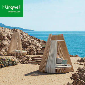 लक्जरी टेक लकड़ी छत गार्डन आउटडोर फर्नीचर पूल चेज़ लाउंज कुर्सियां और होटल और समुद्र तट के लिए दिन धूप - Product Image 6