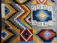 Tapis indiens abstraits faits à la main et fabriqués à la machine, tapis modernes en laine et coton, tapis kilim pour chambre à coucher, salon