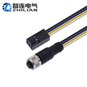 定制M12 8引脚母到Molex 90142-0006电缆连接器