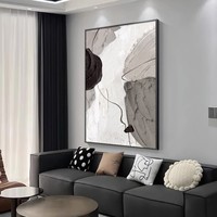 Tableau mural abstrait moderne et minimaliste pour salon, sur toile, avec cadre noir, haut de gamme, pour fond de canapé, sur pied