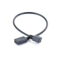 Micro 5 pines macho a tipo C hembra Cable adaptador de ángulo de 90 grados para teléfono y computadora Android