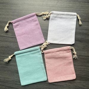 Sac à poussière en toile de coton de haute qualité, sac cadeau en coton coloré avec doubles cordons - Product Image 5
