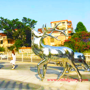 Mejor venta jardín al aire libre alambre de acero Metal arte escultura calle paisaje decoración diseño con Animal hueco ciervo estatua - Product Image 6