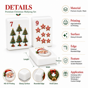 MeldVerse Exclusive Luxury Acrylic Professional Casino Quality Christmas Family Game Holiday 4-Layer Custom Durable Mahjong - Product Image 2