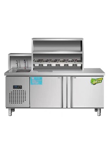 Chiều Dài 1800 Mm Bàn Làm Việc Hai Cửa Pizza Prep Counter <span class=keywords><strong>Salad</strong></span> Bar Bảng - Product Image 4