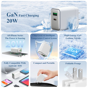 Chargeur électrique TKT 20W Type-C, adaptateur cube, charge rapide QC3.0/PD, protection OTP, design pliable, pour ordinateur portable, appareil photo, appareils US, GaN - Product Image 4