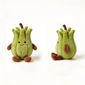 Juguete de Peluche de Fruta Verde Personalizado, Lindo Pimiento, Cactus y Pera de Peluche con Cara Pequeña, Adorable Fruta de Pie con Botas Marrones - Product Image 2