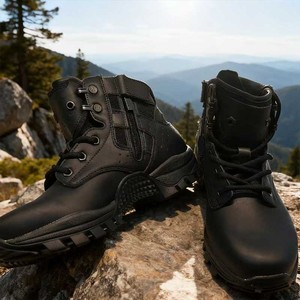 Bottes tactiques en cuir noir DSF50, imperméables, pour toutes les saisons, usage extérieur - Product Image 2