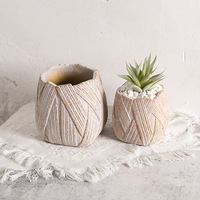 Petit pot de fleurs d'intérieur en ciment, style nordique, inspiré d'Instagram, minimaliste, vintage, rouge brique, design pétale, respirant