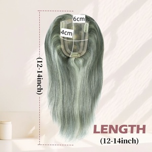FH all'ingrosso 4x6cm europei Remy Human Hair Topper da <span class=keywords><strong>donna</strong></span> grigio Mono Base Topper <span class=keywords><strong>donna</strong></span> aggiungere Volume <span class=keywords><strong>capelli</strong></span> pezzo di parrucchino - Product Image 5