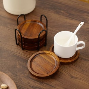 Wooden Coaster Set Solid Wood Heat Insulating <b>Mat</b> For Coffee Tea Cup Restaurant <b>Bar</b> Use - Product Image 1