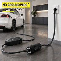 Adaptateur de recharge EV sans mise à la terre, solution de chargeur EV sans mise à la terre pour chargeurs portables dans les maisons anciennes, 16A 3.6kW
