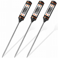 Termometer Daging Digital LCD Saku untuk Memasak, Dapur, BBQ, dan Pengukur Suhu Minyak