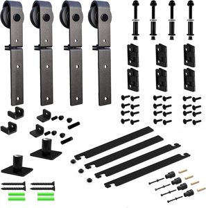 Wekis bi-gấp trượt <span class=keywords><strong>Barn</strong></span> <span class=keywords><strong>Door</strong></span> với phần cứng Kit Top gắn màu đen Con lăn Bifold cửa <span class=keywords><strong>Barn</strong></span> phong cách bi gấp <span class=keywords><strong>Barn</strong></span> <span class=keywords><strong>Door</strong></span> Kit - Product Image 4