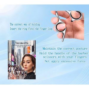Ciseaux de coiffure professionnels Obexa pour droitiers avec lames en acier inoxydable ultra-affûtées, manche en acier japonais, usage en salon - Product Image 4