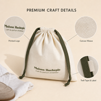 Sac en toile de coton imprimé avec logo personnalisé, pour chaussures, vêtements, sacs à main, emballage, pochette réutilisable, sac cadeau naturel en toile avec cordon de serrage