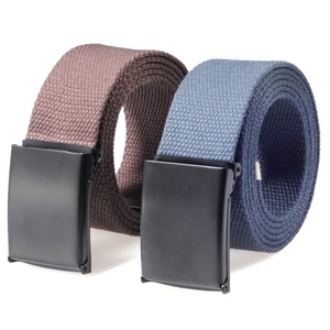 단색 나일론 캐주얼 허리띠 블랙 아이언 버클 학생용 저렴한 성인용 폴리에스터-코튼 캔버스 남녀공용 - Product Image 1