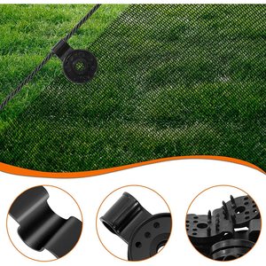 Clips pour filet d'ombrage, œillets en plastique pour la fixation de filets d'ombrage de jardinage, crochets et boucles - Product Image 2