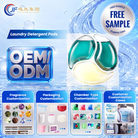 Pod Cuci Pakaian Sekali Pakai OEM Ramah Lingkungan Biodegradable Tiga Ruang Formula Terkonsentrasi Aroma Khusus Pakaian Pribadi