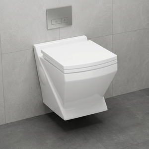 Asiento de inodoro colgado en la pared de cristal nuevo de cerámica-Armario de agua de montaje en pared con accesorio de descarga y cubierta de asiento, Grado Superior - Product Image 1