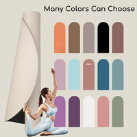 Tapis de yoga ovale en caoutchouc écologique vegan en PU uni de couleur nude sur mesure