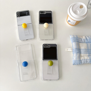 Funda Redonda Transparente con Anillo W24 para Z Fold5, Estilo <span class=keywords><strong>Samsung</strong></span>, Compatible con Z Flip 6, Flip5, Flip 4, Flip 7 - Product Image 1