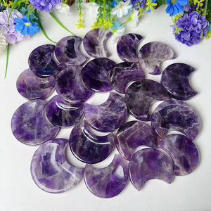 Bols de pierres précieuses en cristal en forme de lune Sculpté à la main Rêve Améthyste Quartz Bols de lune en cristal Pierre de guérison pour la décoration - Product Image 4