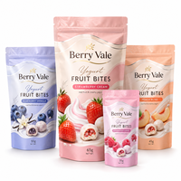 Sachet Doypack personnalisé pour mini-biscuits, avec soufflet latéral, fenêtre transparente, refermable à fermeture éclair, qualité alimentaire, pour l'emballage d'aliments pour bébés et de collations de garderie