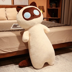 Boneka Kucing Panjang Super Lembut Grosir, Boneka Kucing Abu-abu Hitam Lucu, Bantal Lempar untuk Tempat Tidur, Menenangkan dan Menggemaskan untuk Anak-anak dan Perempuan - Product Image 6