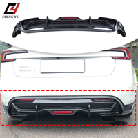 Diffuseur arrière avec LED pour Tesla Model 3 Highland 2024-2026, vente en gros d'usine, kit carrosserie ABS noir brillant aspect carbone, produit très demandé