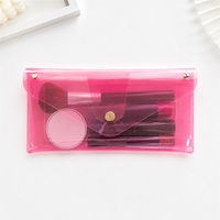 Pochette cosmétique transparente en PVC personnalisée avec logo, fermeture éclair en PVC, trousse de maquillage, organiseur de toilette de voyage pour marques de beauté, vente en gros OEM