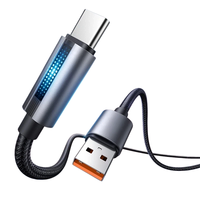 Câble de charge super rapide USB-A vers Type-C avec lumière LED respirante, en nylon tressé, coque métallique, synchronisation des données en cuivre pur, logo personnalisé