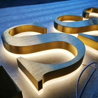 Lettres en acier inoxydable éclairées par halo, étanches IP65, pour enseignes de hall d'hôtel et devantures de magasins, vente en gros, fabrication OEM ODM