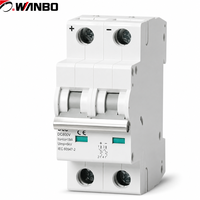 Wanbo-500 2P 1000V DC 10kA Pemutus Sirkuit Cetak (Molded Case Circuit Breaker) untuk Sistem BESS PV Surya, Tahan Beban Berlebih dan Hubung Singkat, Pemasangan Rel DIN DC