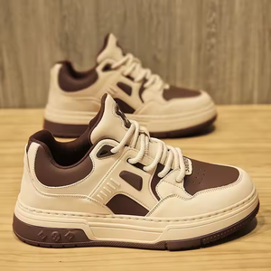 2025 New Trendy Thick Soled Youth Skateboarding Shoes High Quality Leather Men's Shoes Men's Flat Casual walking Style shoes - Product Image 2