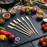 Brochettes à steak en bambou jetables 100% naturelles, longueur 15 cm, plus de 12 pièces, outils de barbecue en plein air, accessoires de camping, accessoires de barbecue