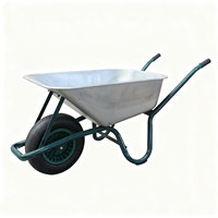 Brouette de jardin robuste WB6414T pour marché européen, plateau métallique 150 kg, roue pneumatique 4.00-8, pour travaux de construction