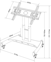 Soporte Móvil para TV con Base para Piso, Soporte de TV con Movimiento Completo y Construcción de Acero para Televisores de Plasma, para Uso en Sala de Estar, hasta 75 Pulgadas