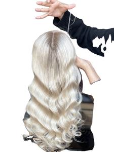 อายลอนผม8*8แบบยุโรปลอนคลื่นแพลตตินัมสีขาวใสมีสีเทาสำหรับผู้หญิงท็อปเปอร์ฐานไหม HD สำหรับผมร่วง - Product Image 2