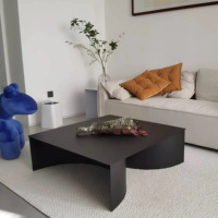 Moderner Italienischer Minimalistischer Schwarzer Couchtisch/Beistelltisch für Eingangsbereiche Maßanfertigung Möglich Langlebiger Stahl für den Heimgebrauch