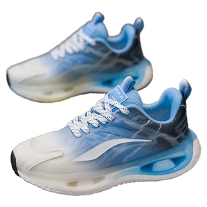 Zapatos Deportivos Casuales Cómodos para Hombre con Cordones, Diseño a Rayas para Primavera, Verano y Otoño, Estilo para Correr y Caminar, Tejido de Malla y Algodón - Product Image 1