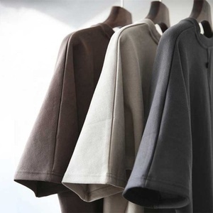 Chất Lượng Cao Nặng 340G 100% Cotton Quá Khổ Drop Shoulder O-Đường Viền Cổ Áo Ngắn Tay Áo T-Shirt Tùy Chỉnh T Áo Sơ Mi - Product Image 1