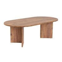 Mesa de Centro Elíptica de Madera Estilo Rústico Minimalista Moderno y Ecológico para Sala de Estar, Dormitorio, Muebles de Hotel
