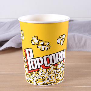 Seau à Popcorn Écologique Biodégradable en Carton Simple Paroi pour Emballage Alimentaire, Logo Personnalisé pour Maïs et Biscuits, Revêtement PE - Product Image 1