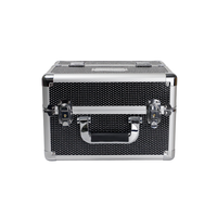 Valise de Maquillage Professionnelle en Aluminium Grande et Durable, Boîte de Rangement Cosmétique, Organisateur de Beauté, Mallette de Voyage à 4 Plateaux Ouverts