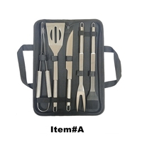 Ensemble d'accessoires professionnels pour barbecue, 18 pièces, pour la cuisine en plein air, Camping, fourchette, pince et brosse de nettoyage, en acier inoxydable